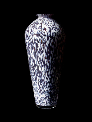Black and white vase (12 x 5 inches)