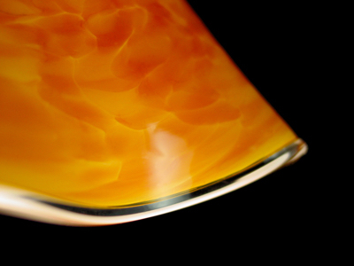 Gold fluted cone pendant lamp - detail