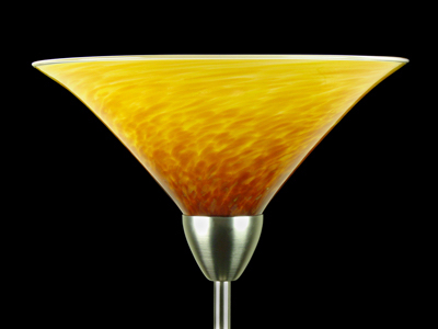 Gold fluted torchiere - off (12 x 6 inches)