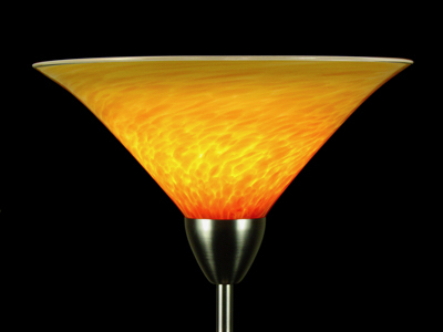 Gold fluted torchiere - on