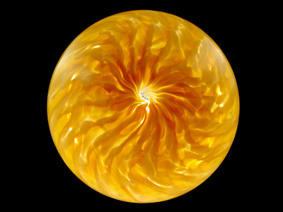 Gold globe torchiere - detail