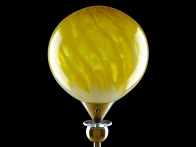 Gold globe torchiere - off (10 x 10 inches)