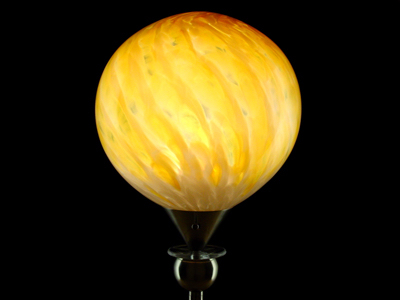 Gold globe torchiere - on