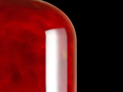 Red cylinder pendant lamp - detail
