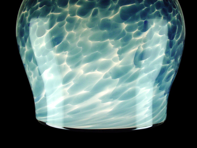 Sea green ovate pendant lamp - detail