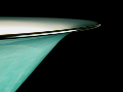 Turquoise flared torchiere - detail