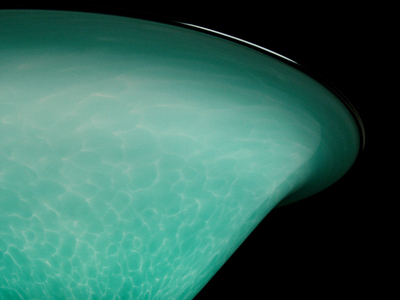 Turquoise flared torchiere - detail