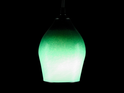 Turquoise ovate pendant lamp - on