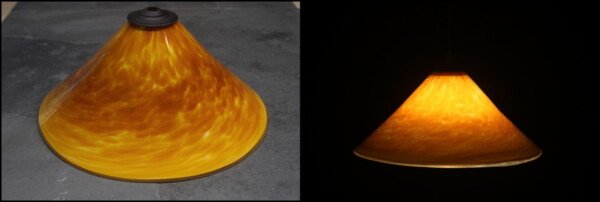 Golden cone pendant #23A